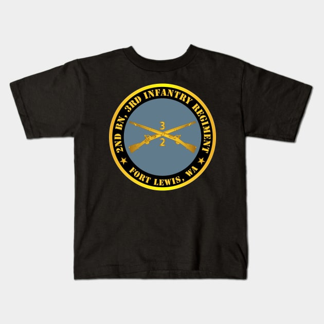 2nd Bn 3rd Infantry Regiment - Ft Lewis, WA w Inf Branch Kids T-Shirt by twix123844